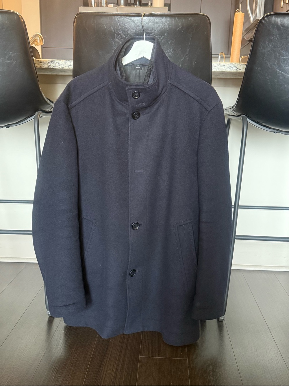 Hugo Boss Men's Navy Wool Coat 42R
